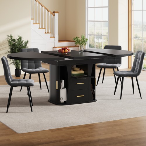 Extendable round dining table - dining,