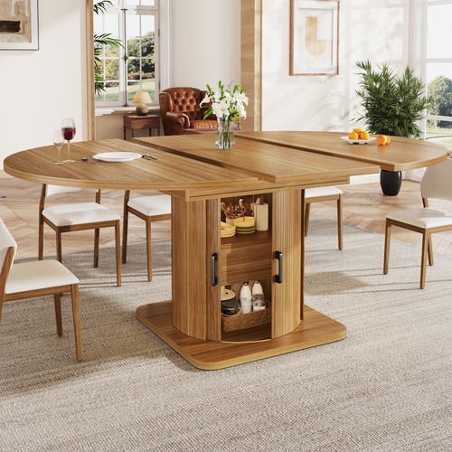 Extendable round oval dining - extendable, round/oval