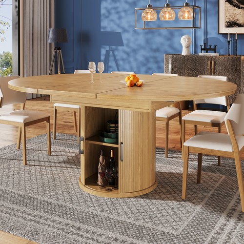 Extendable dining table - extendable, round