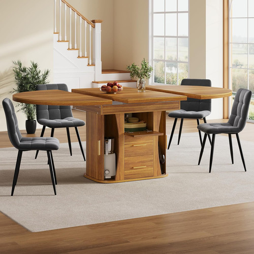 Round extendable dining - round,
