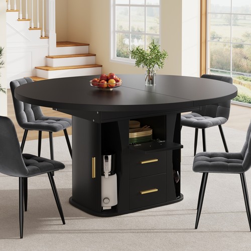 Extendable dining table - table, round