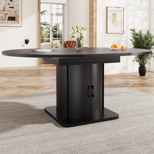 Round extendable dining - extendable, table