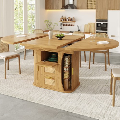 Round extendable dining - round, table