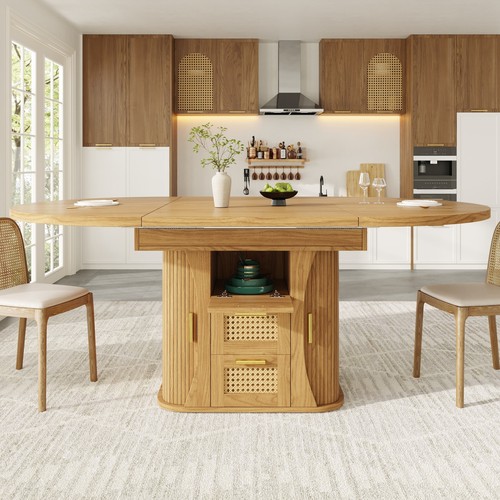 Round extendable dining table - dining,