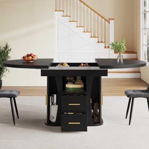 Extendable round dining table - extendable,