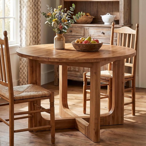 Round solid wood - solid, dining