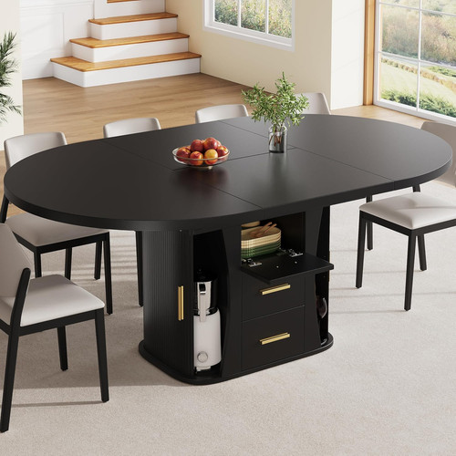 Round extendable dining - round, table