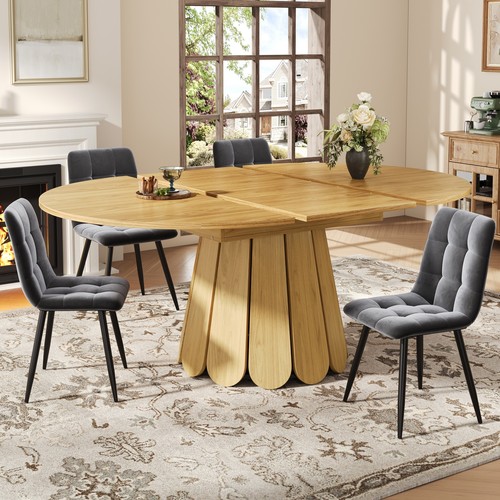 Extendable round oval wooden - extendable, round/oval