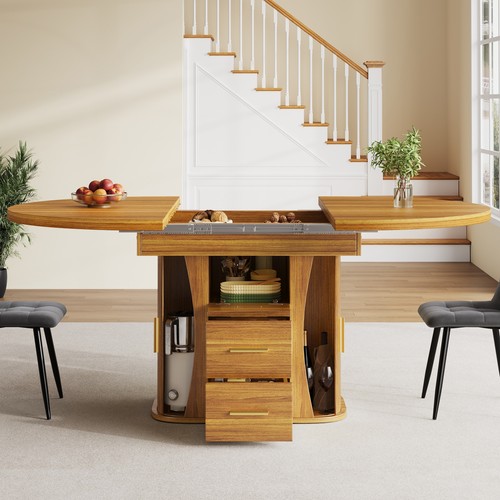 Extendable round dining table - dining,