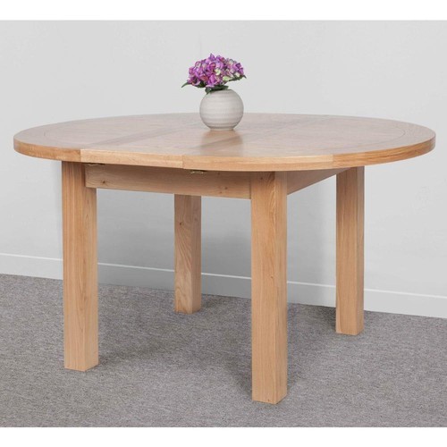 Solid oak round - solid, extending