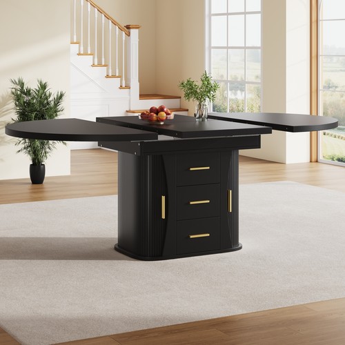 Extendable round dining table - dining,